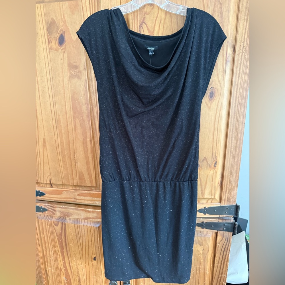 Apt. 9 Black Sparkle Midi Dress with Cowl Neck Dress